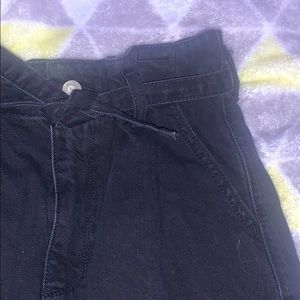 Hollister high waisted black jean skirt
